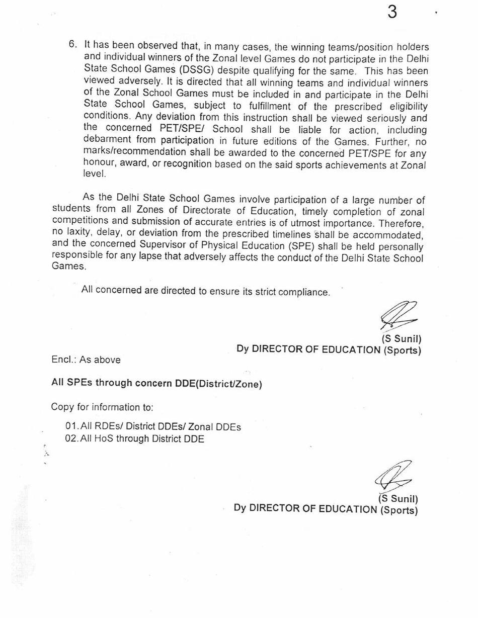 Directorate of Education circular, 6 July 2026, page 3